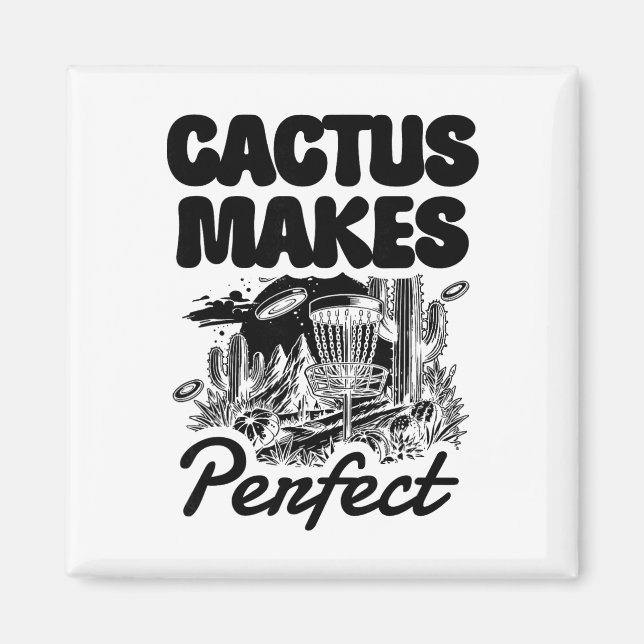 Cactus gör perfekt discgolfäventyr  magnet (Framsidan)