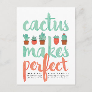 Cactus gör Perfekt Little Cactus Plants Graphic Vykort