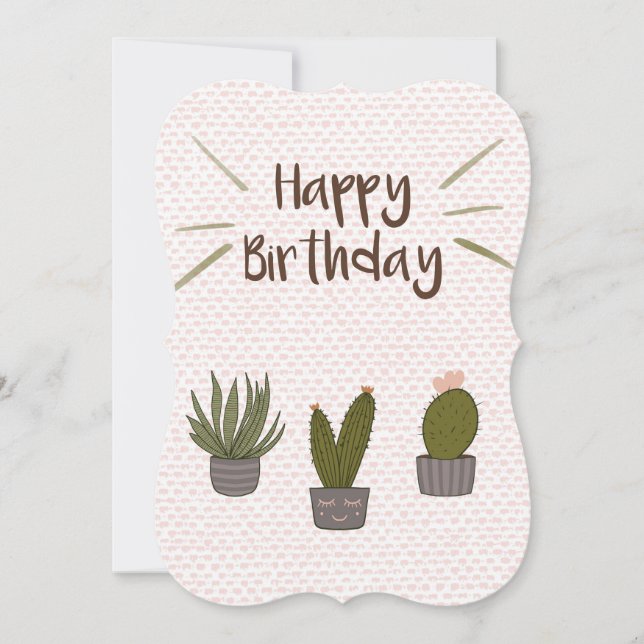 Cactus Grattis på födelsedagen Card (Framsida)