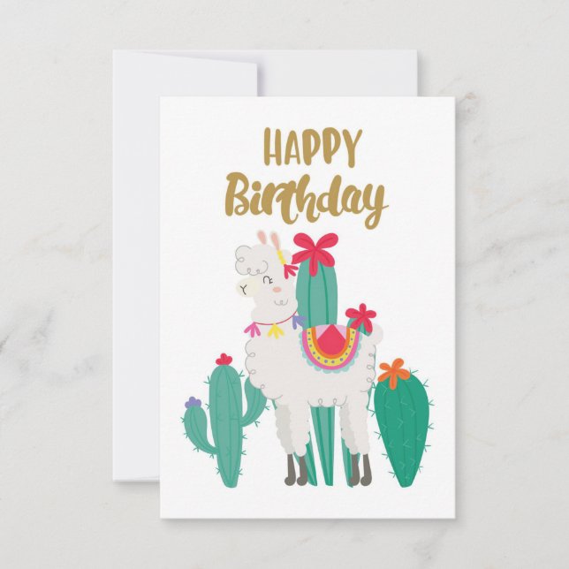 Cactus Grattis på födelsedagen OSA Kort (Framsida)