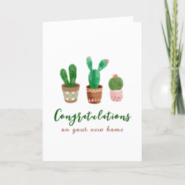 Cactus Grattiss New Home Greeting Card Tack Kort