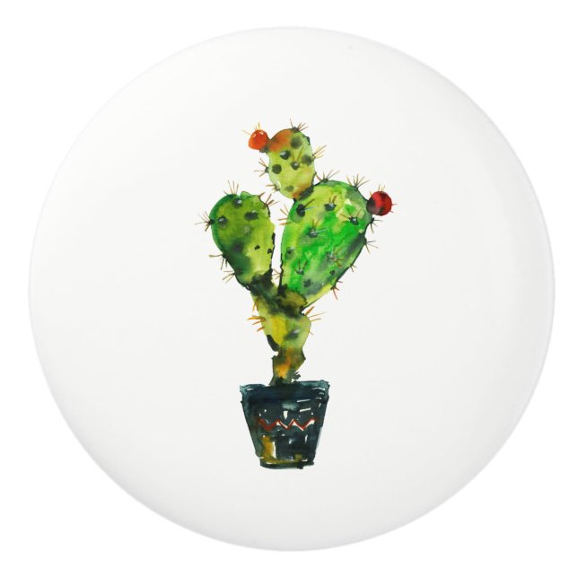 Cactus Grönt Desert Plant Boho Rustic Southwest Knopp (Framsidan)