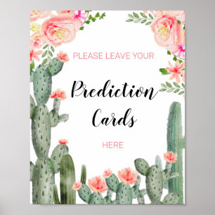 Cactus Grönt Lämnar din förutsägelseskylt Poster