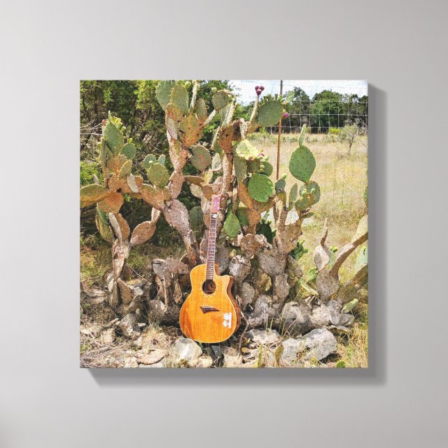 Cactus Guitar Canvastryck (Framsida)