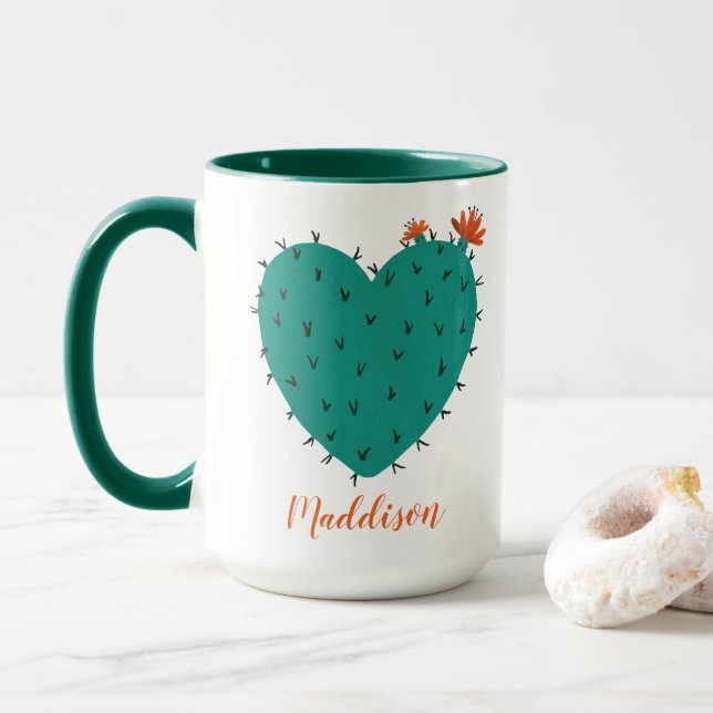 Cactus Heart Coffee Mugg (Med munk)
