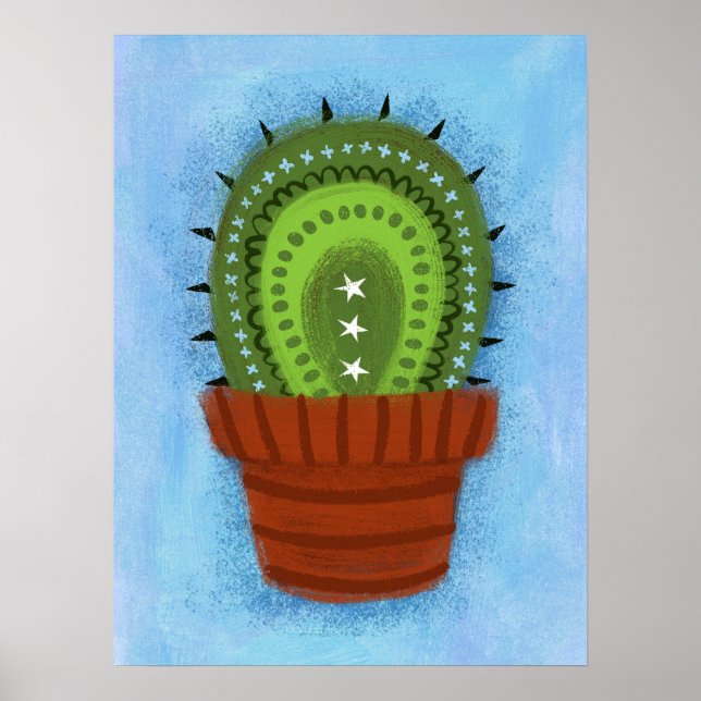 Cactus Houseplant Poster Wall Art (Framsidan)