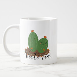 Cactus Hugger Doodle Namn Giant Coffee Mugg Jumbo Mugg