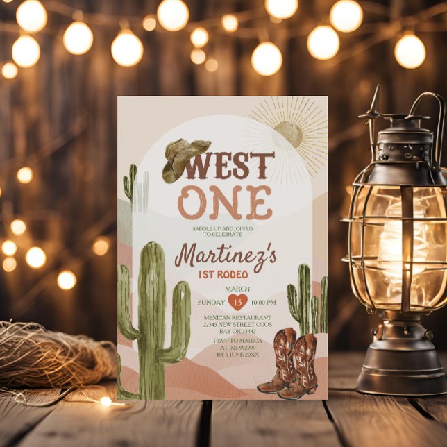 Cactus hur Västern var en Födelsedagsfest Cowboy Inbjudningar (Skapare uppladdad)