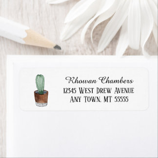 Cactus in a Pot-Returadress Returadress Etikett