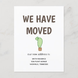 Cactus in a Pot Vi har Flyttat Meddelande Vykort