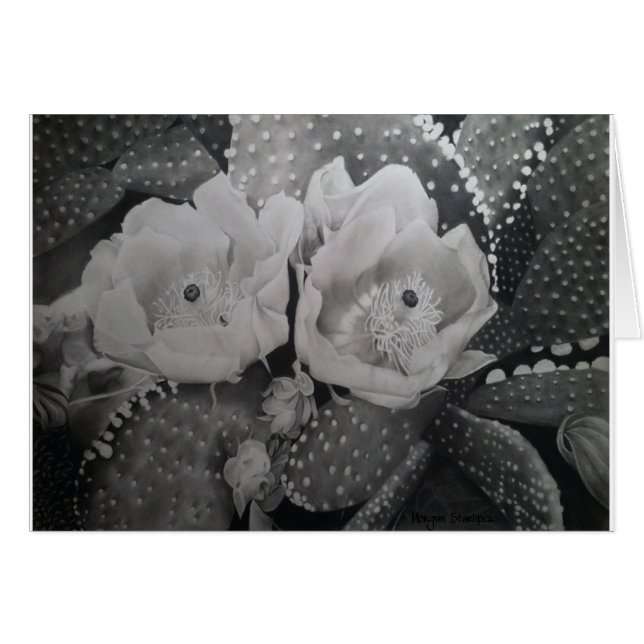 Cactus in Bloom Hälsningskort (Framsidan Horizontal)