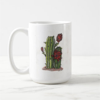 Cactus in Bloom with Red Flowers 1 Coffee Mugg