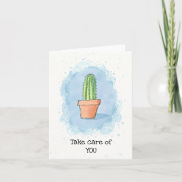 Cactus in Pot - Blue Kort