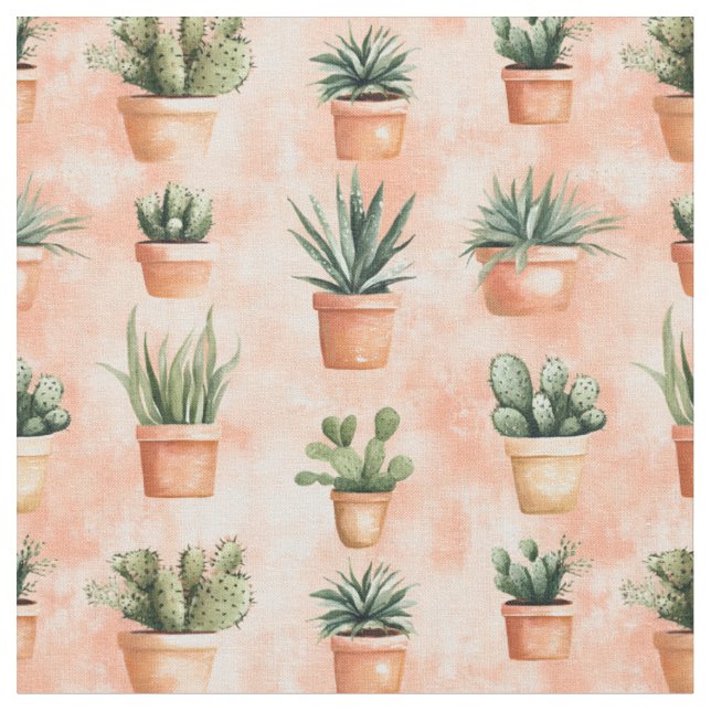 Cactus in Terra Cotta Tyg (Närbild)