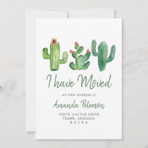 Cactus jag har Flyttat ny Flytta för Grönt hemma Meddelande