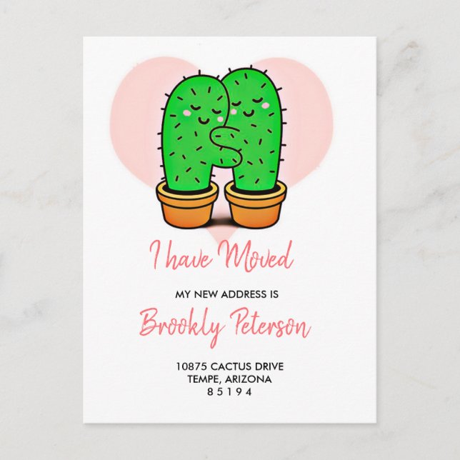 Cactus jag har Flyttat vykort för Flytta annons (Framsida)