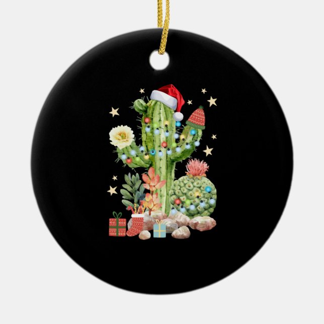 Cactus jul Dekoration T Shirt (Framsidan)