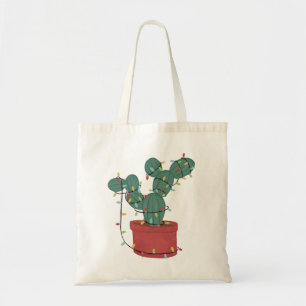 Cactus jul Ljus Älskare Funny Julafton Tygkasse