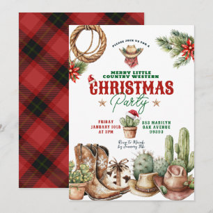 Cactus jul Play Western jul Party Inbjudningar