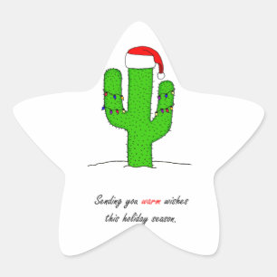 Cactus jul stjärnformat klistermärke