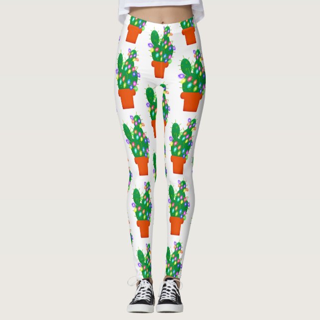cactus julgran leggings (Framsida)