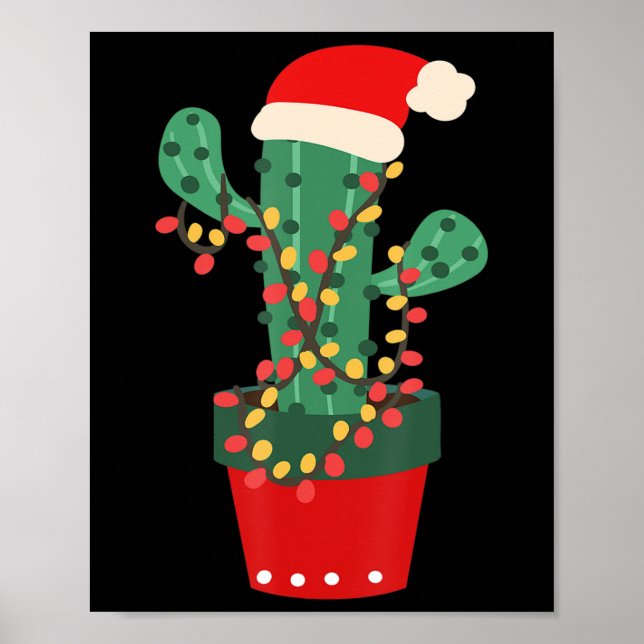 Cactus Julgran Ljus Succulent Älskare Plant Poster (Framsidan)