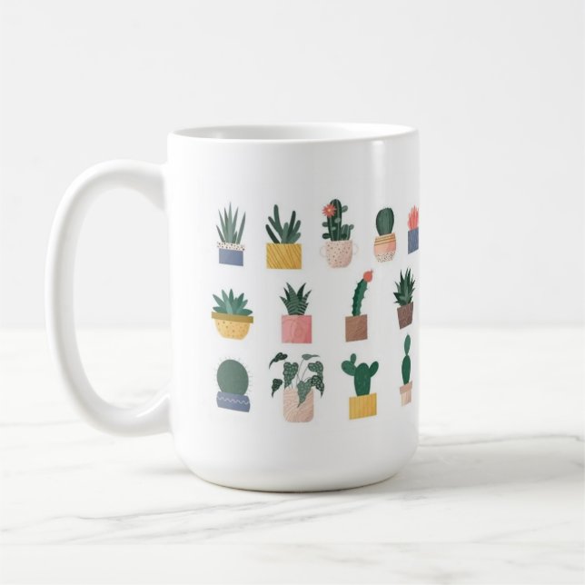 Cactus kaffe mugg 15oz (Vänster)