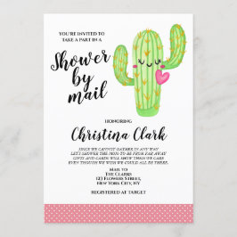 Cactus Kärlek Girl Rosa Baby Shower per post Inbjudningar
