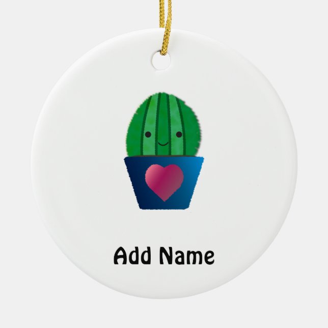 Cactus Kärlek Julgransprydnad Keramik (Framsidan)