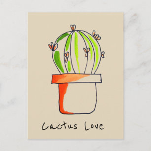 Cactus kärlek mexikanska ökensöt illustration vykort