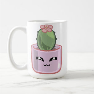 Cactus KawaiGreen Sukkulent Vattenfärg Växt Kaffemugg