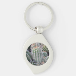 Cactus Keychain Swirl Silverfärgad Nyckelring
