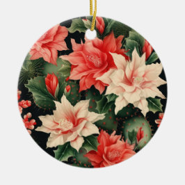 Cactus Kisses & Christmas Wishes – A Double-Sided Julgransprydnad Keramik