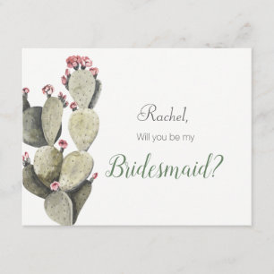 Cactus kommer du att bli mitt Bridesmaid Card Inbjudningar