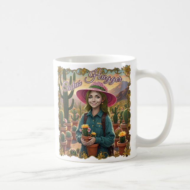 Cactus Kramare kaffe Mugg - Whimsical Desert Garde (Höger)
