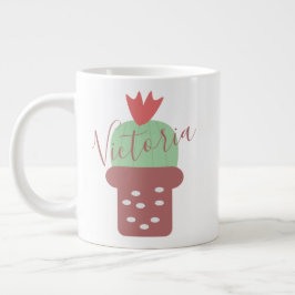 Cactus Krukväxt Prickig Kruka Namn Jättekaffemugg Jumbo Mugg