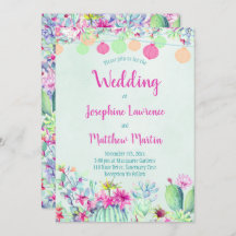 Cactus Lantern Fiesta bröllopsinbjudningar