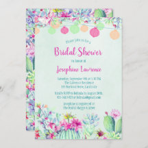 Cactus Lantern Fiesta Inbjudningskort för möhippa