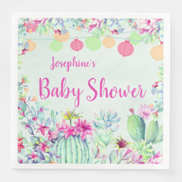 Cactus Lantern Fiesta Succulents Baby Shower Pappersservett