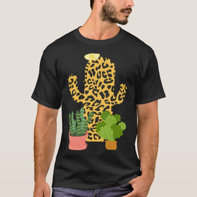 Cactus Leopard Print Succulents Plant  Trendy T Shirt (Framsida)