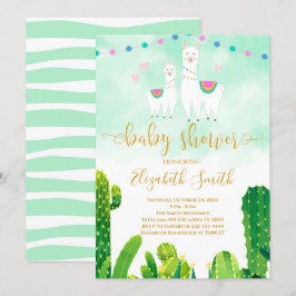 Cactus Llama Baby Shower-inbjudan Inbjudningar