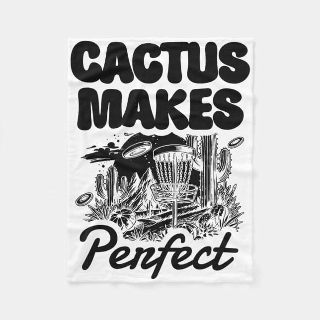 Cactus Makes Perfect Disc Golf Adventure  Fleecefilt (Framsidan)