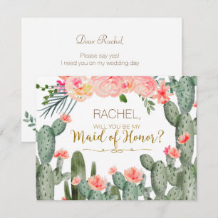 Cactus mexican blir du mitt Maid of honor-kort Inbjudningar