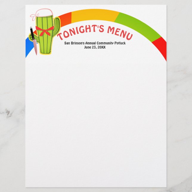 Cactus mexican food catering Menletterhead (Framsida)