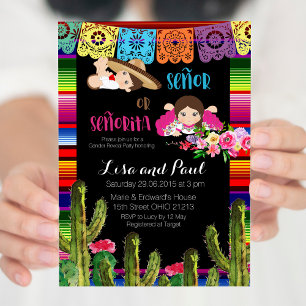 Cactus Mexican Gender Reveal Baby Shower Inbjudan