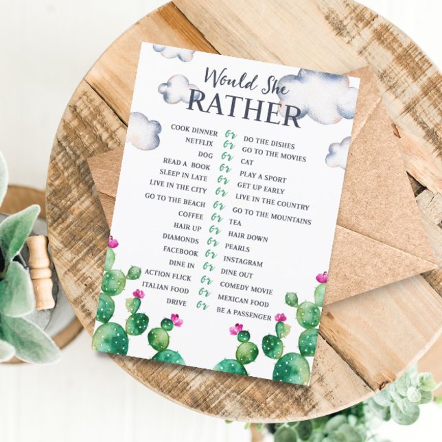 Cactus Möhippa skulle hon hellre byta spelkort Inbjudningar (Skapare uppladdad)