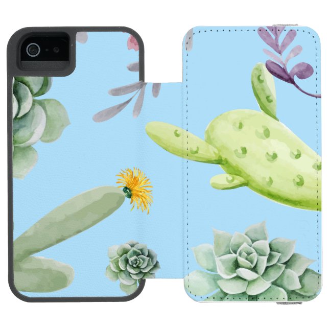 Cactus Mönster 10 Incipio iPhone Wallet Skal (Folio Öppen)