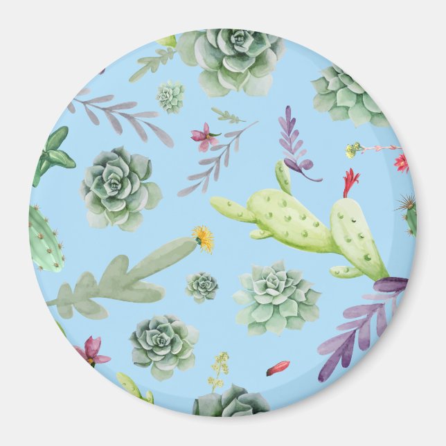 Cactus Mönster 10 Magnet (Framsidan)