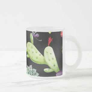 Cactus Mönster 2 Frostad Glasmugg