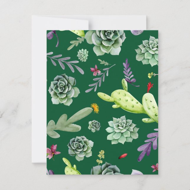 Cactus Mönster 3 Anteckningskort (Framsida)